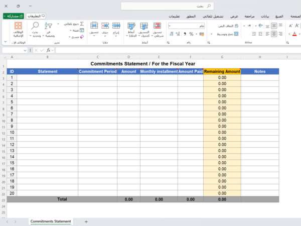 بيان الالتزامات