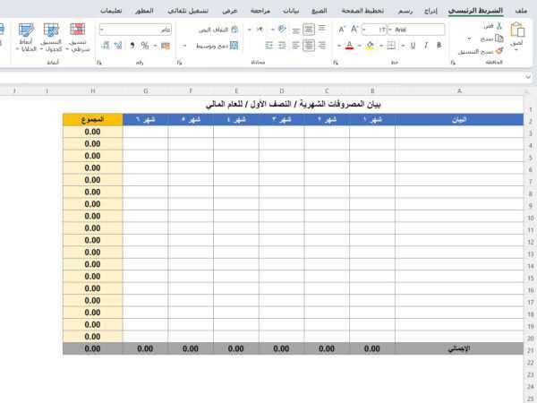 بيان المصروفات