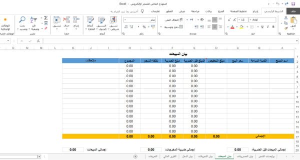النموذج المالي للمتجر الإلكتروني النموذج المالي للمتجر الإلكتروني