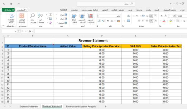 تحليل الإيرادات والمصروفات