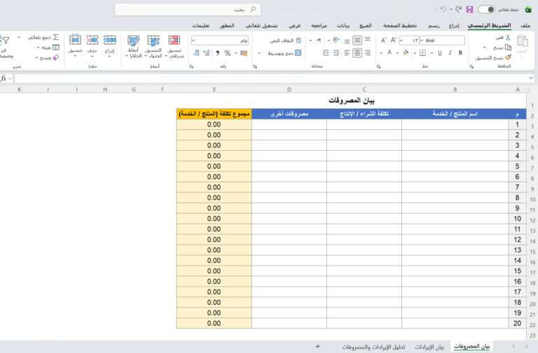 تحليل الإيرادات والمصروفات