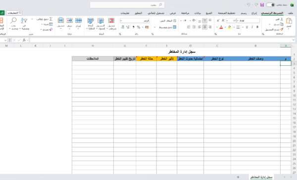 سجل إدارة المخاطر