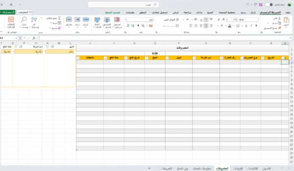 النموذج المالي لمشروع التصوير